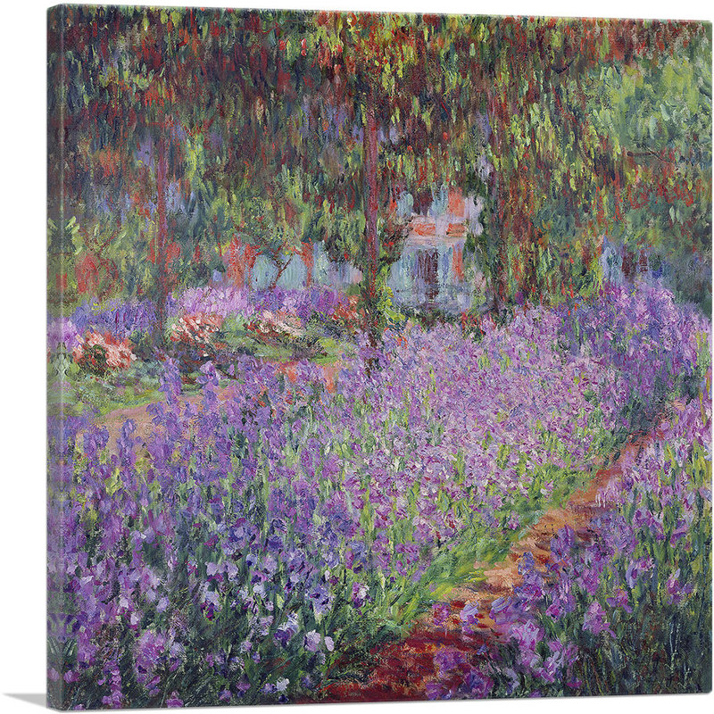 «Irises in Monet's Garden» par Claude Monet, reproduction d'art sur toile tendue, H 12 po x l 12 po x P 1,5 po