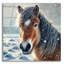 «Snowy Horse Portrait» par Rey Klimt, art mural acrylique, 12 po x 12 po