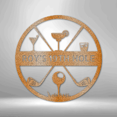 Personalized Golf Hole Casual Monogram Steel Sign Steel Art Wall Metal Decor