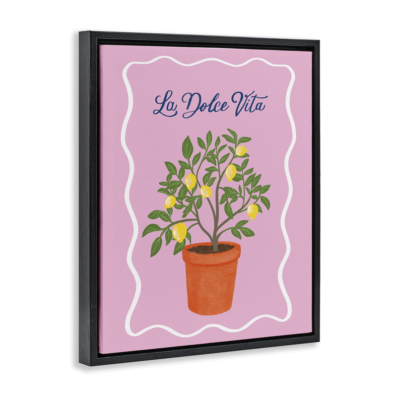 Cadre flottant Dolce Vita Lemon Tree, design par Be Ni La, H 21 po x l 17 po, Cadre flottant noir de jais