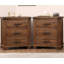 Ensemble de table de chevet rustique en bois massif récupéré à trois tiroirs Rustic