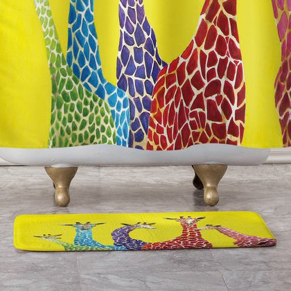 Tapis pour salle de bain girafes