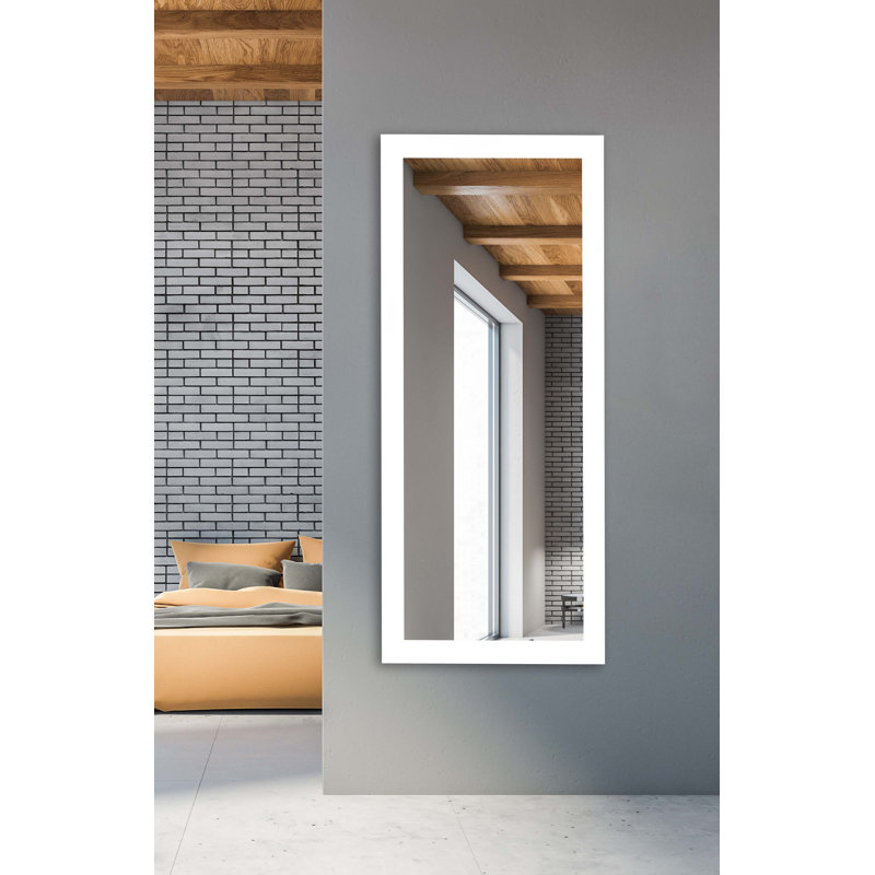 Flat Mirror, 70" H x 31" W x 0.75" D, Matte White