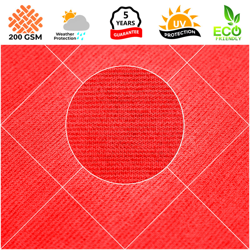 Red 10' x 16' Rectangle Sun Shade Sail Canopy Fabric