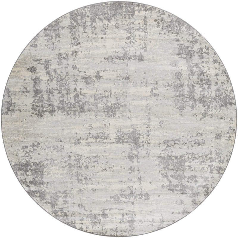Tapis à motif abstrait tissé au métier mécanique Griffiths, Rond 5 pi 3 po