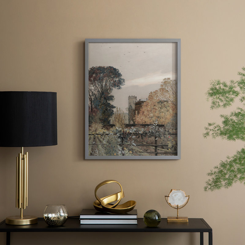 Vintage Landscape CXLIX Framed Print - Solid Wood, Gris, H 11 po x l 9 po