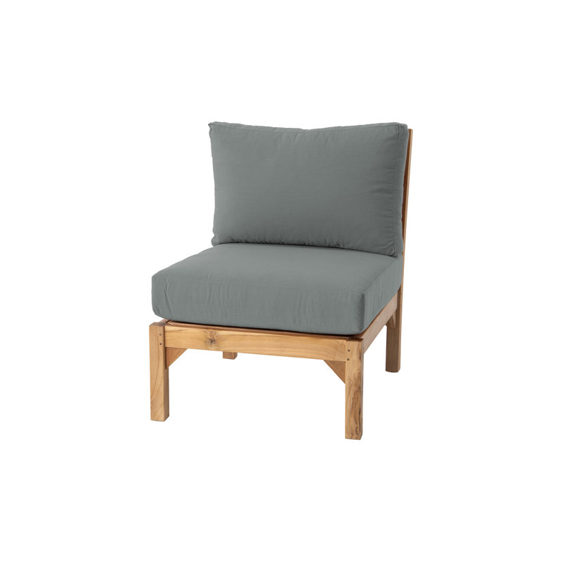 Huntington Teak Outdoor Armless Club Chair, Charcoal