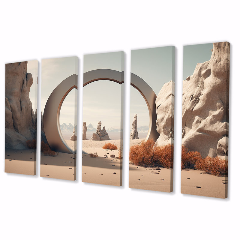 Art mural surréel, "surreal Gate Into Space III", H 28 po x l 60 po