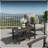 19" Square Brown Metal Outdoor Side Table, 2-Tier All-Weather Patio End Table-367004502