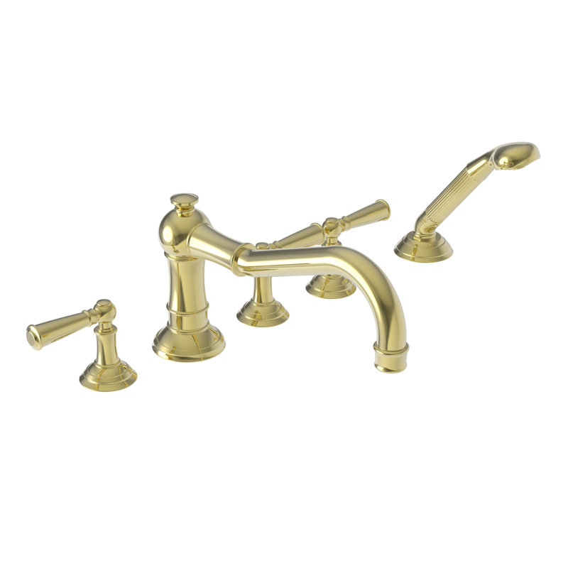 Roman Tub Faucet With Hand Shower, Forever Brass (PVD)