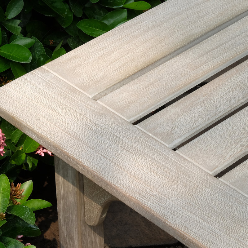 Table basse en teck Summerton, Gris patiné