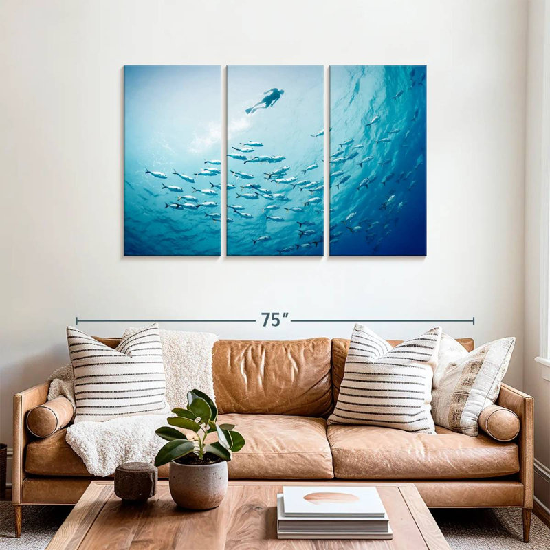 Senne Underwater With The Fishes, 36" H x 57" W