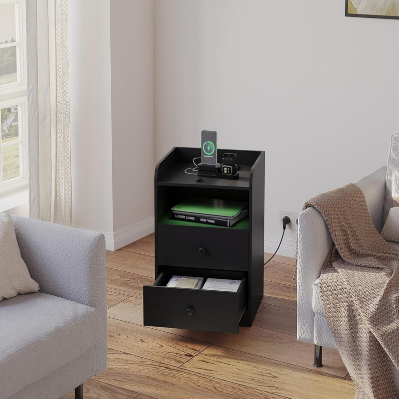 Chiedu 40cm W Manufactured Wood Bedside Table