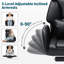 Fauteuil de bureau en similicuir à jambes croisées avec accoudoirs rabattables, fauteuil de direction grande taille avec coussin lombaire et poches latérales-1374035679