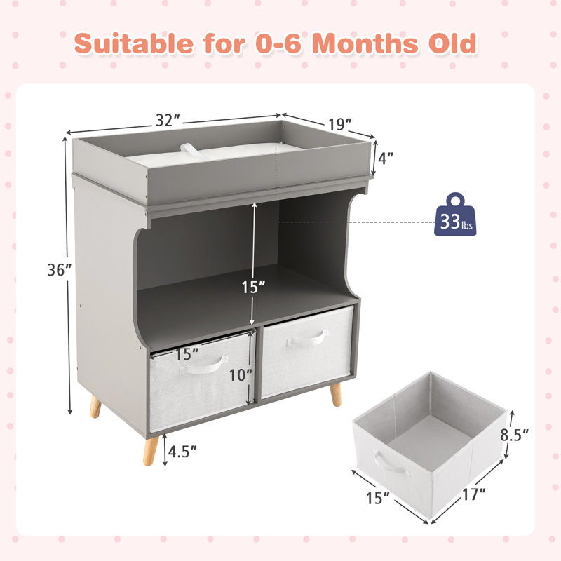 Commode à langer avec coussin Costway
