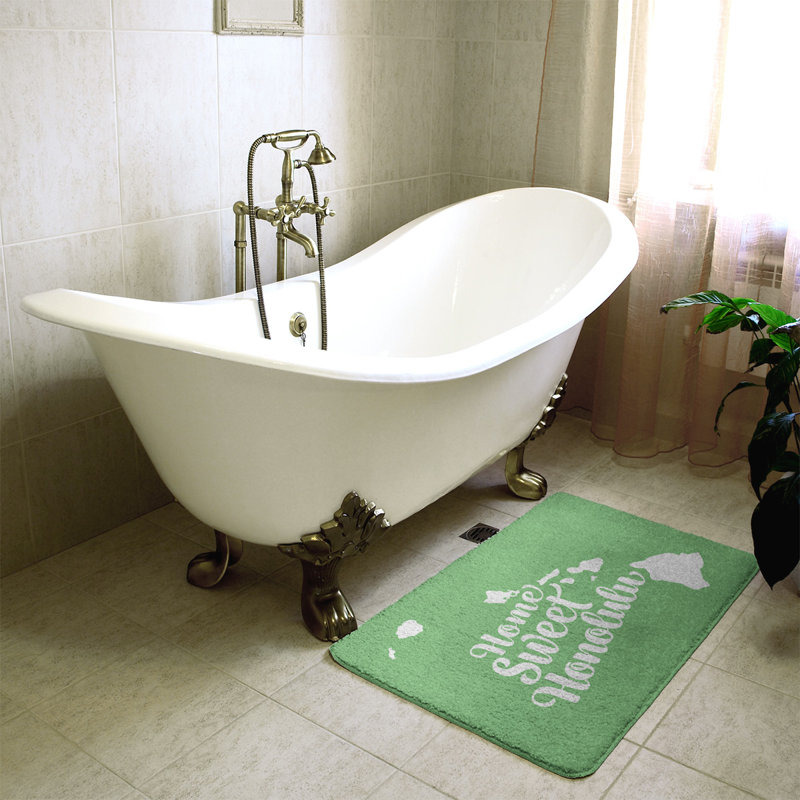 Tapis pour salle de bain honolulu hawaii, l 21 po x L 34 po, Vert