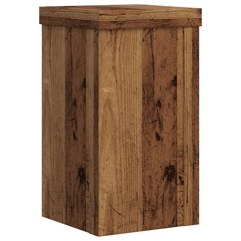 Plant Stand - Set of 2, Reclaimed Wood, 20cm H x 15cm W x 15cm D