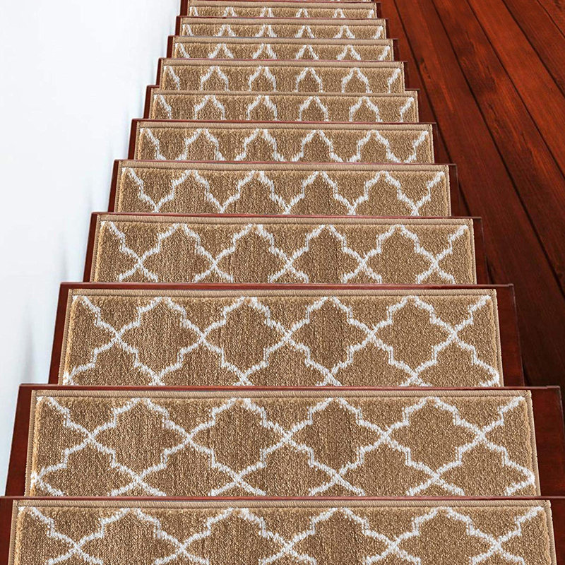 Tapis d'escalier antidérapant Leyba, Beige