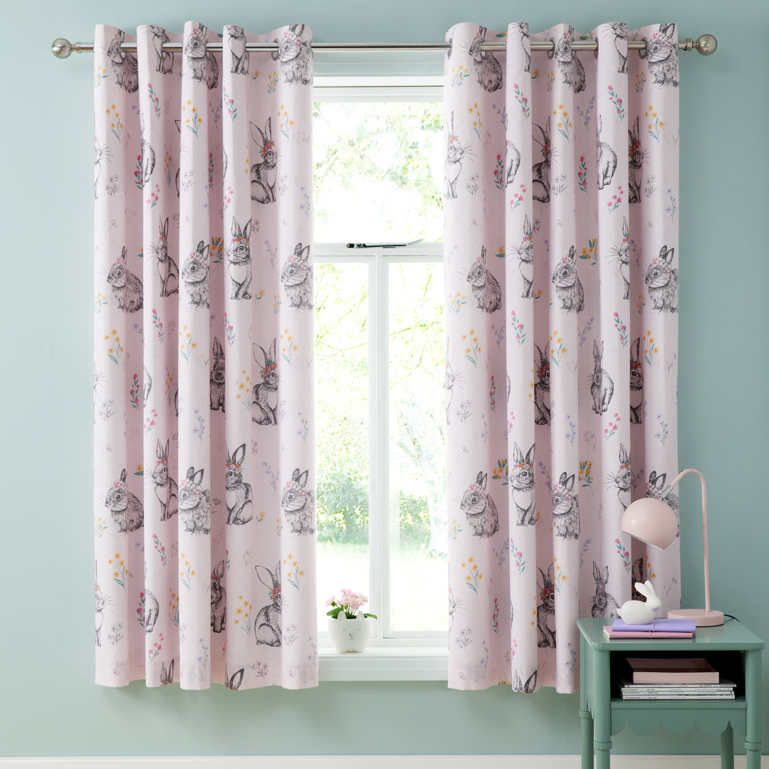 Bunny Tails Ditsy Flowers Fully Reversible Eyelet Curtains