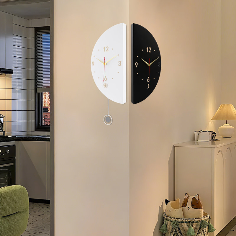 Double-Sided Metal Wall Clock