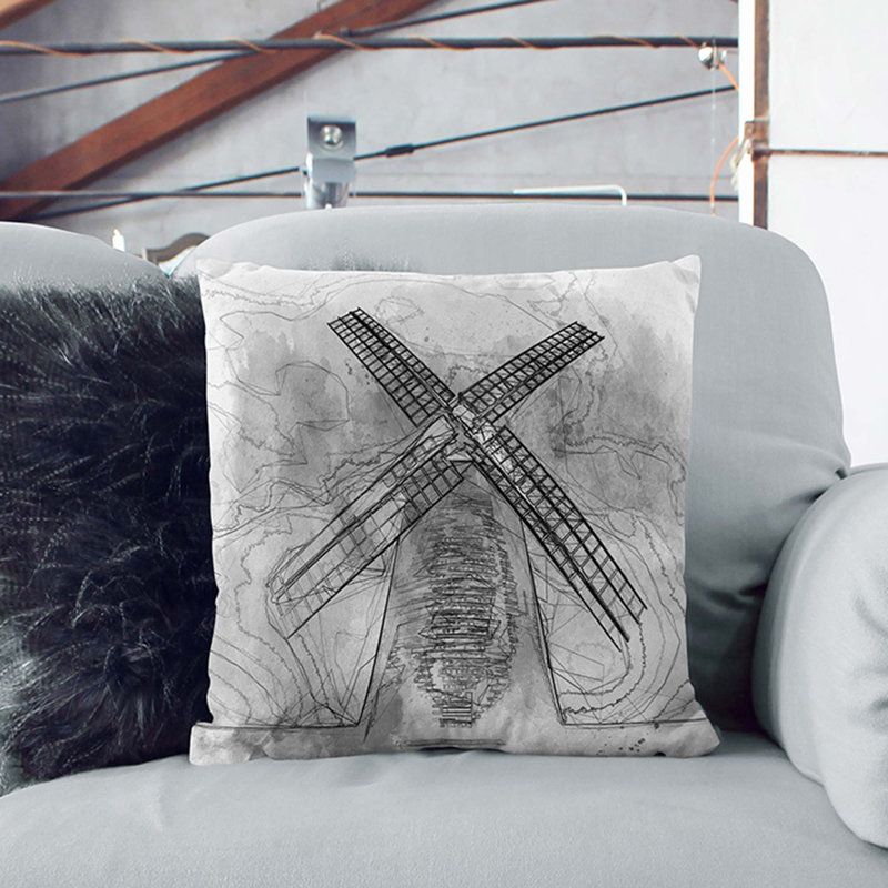 Halnaker Windmill in Chichester Cushion with Filling, 55cm H x 55cm W x 20cm D