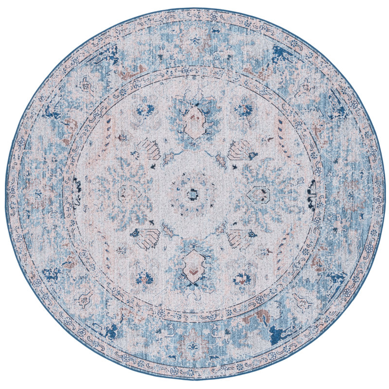 Kerge Tucson Performance Machine Washable Southwestern Rug, Round 6'
