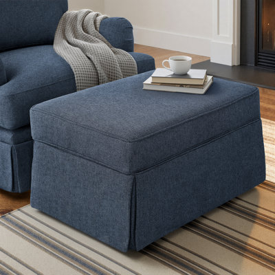 Oversized Skirted Upholstered Storage Ottoman