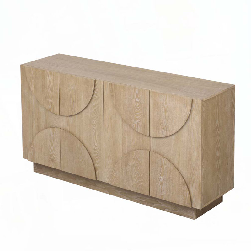 Armoire de rangement 4 portes avec tablettes réglables, Naturel