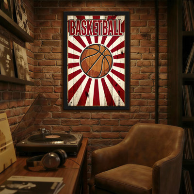 Bain et lessive, basketball, soleil, rayures, texture de bois