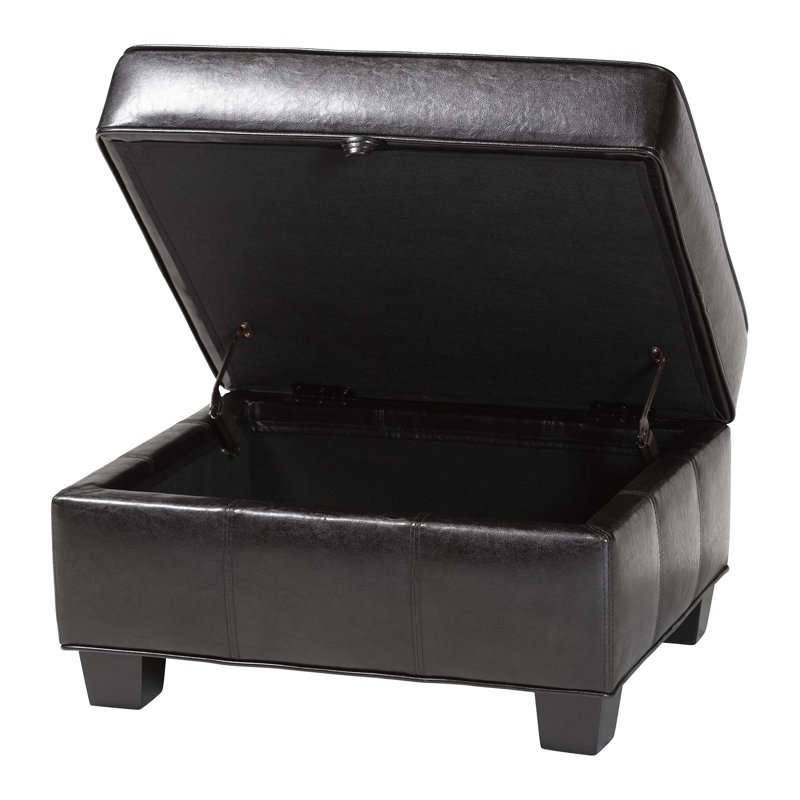 Repose-pieds en cuir Baxton Studio Agustus