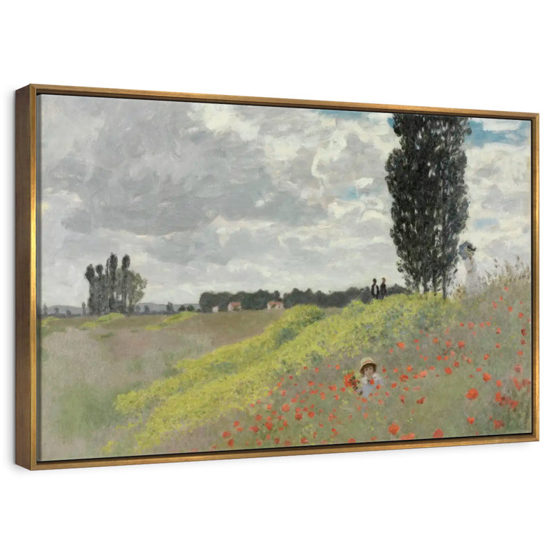 Une promenade dans les prés à Argenteuil, 46 po x 31 po, Cadre flottant doré