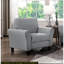 Modern Dark Grey Textured Fabric Chair With Rounded Back And For Traditional Living Room Seating-1939647321