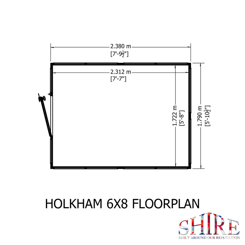 Holkham 8 ft x 6 ft Greenhouse, Pink