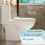 Toilette confortable avec siège 17 po, lavabo à double chasse 1,1 / 1,6, lavabo sans rebord, blanc brillant brillant 006 pour salle de bain en céramique hygiénique silencieuse