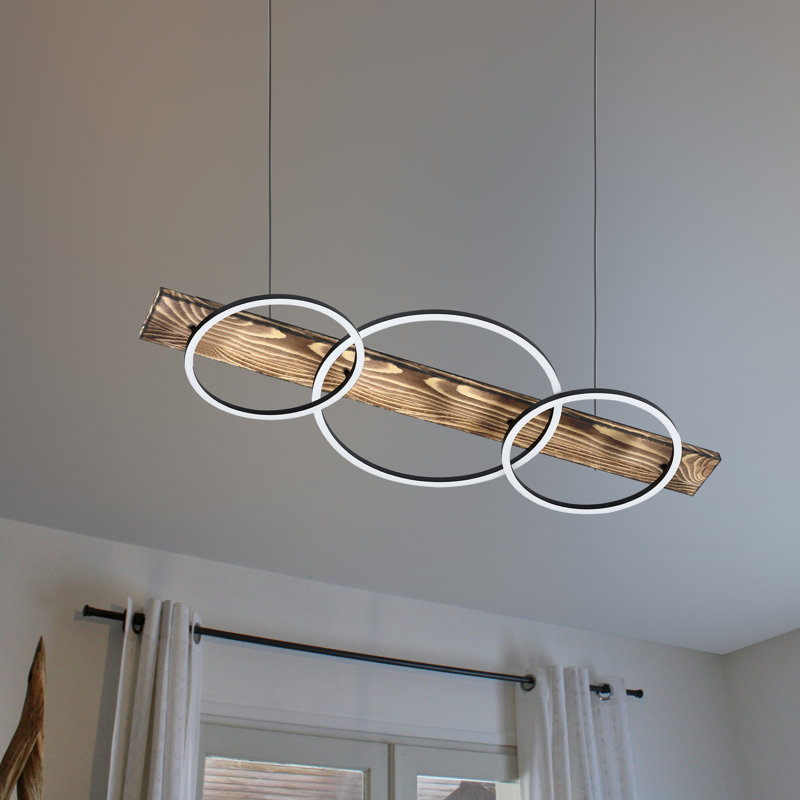 Luminaire suspendu rectangulaire unique à 3 lumières Fleeta