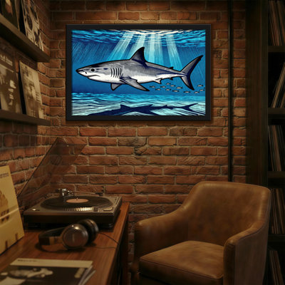 Animals Shark Underwater Ocean Scene Art Print