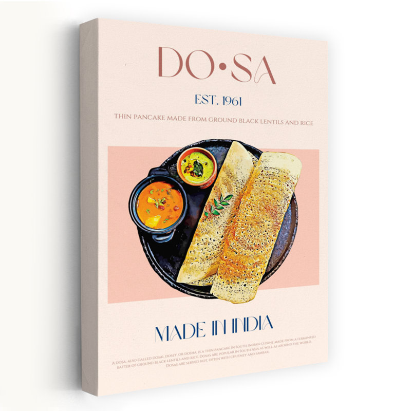 «South Indian Dosa Platter», art mural traditionnel, H 18 po x l 12 po