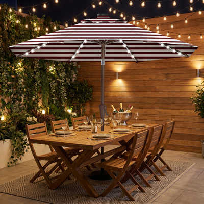 9 FT Lighted Patio Olefin® Umbrella