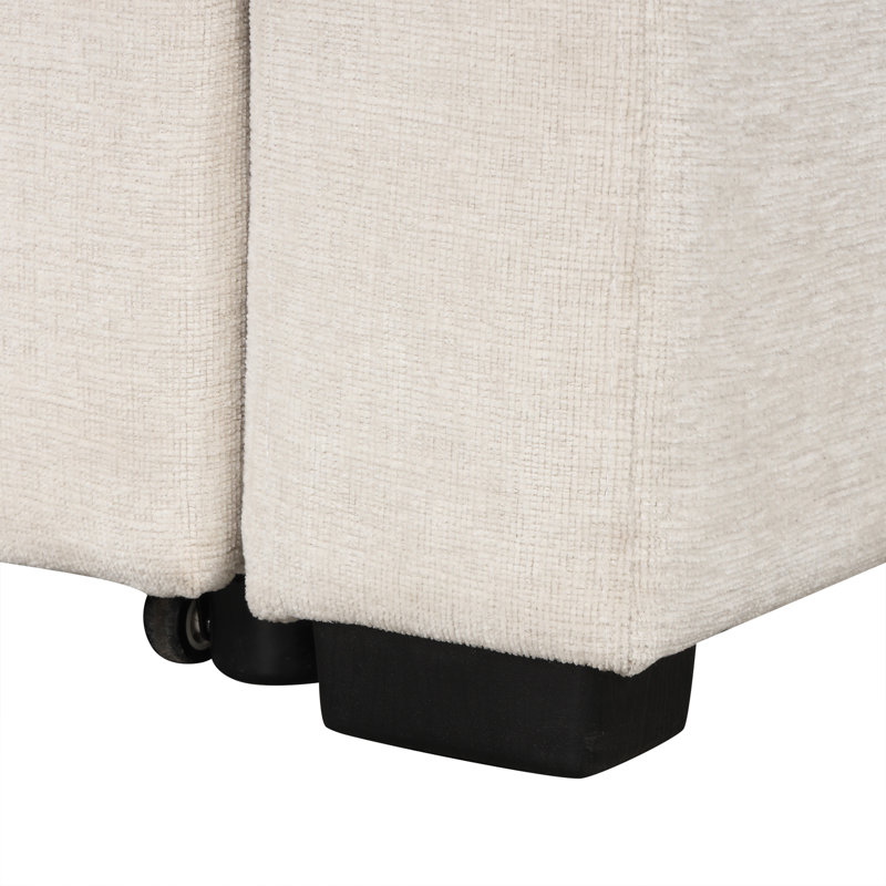 Canapé-lit modulaire convertible en L 84,7 po, Chenille beige