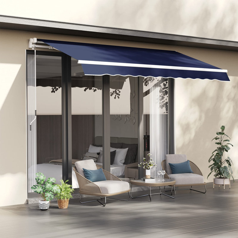Auvent rétractable 8 ', H 59 po x l 116,2 po x P 96,5 po, Bleu