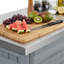 Îlot de cuisine avec table de barbecue pliable et rangement pour poubelle-699517119