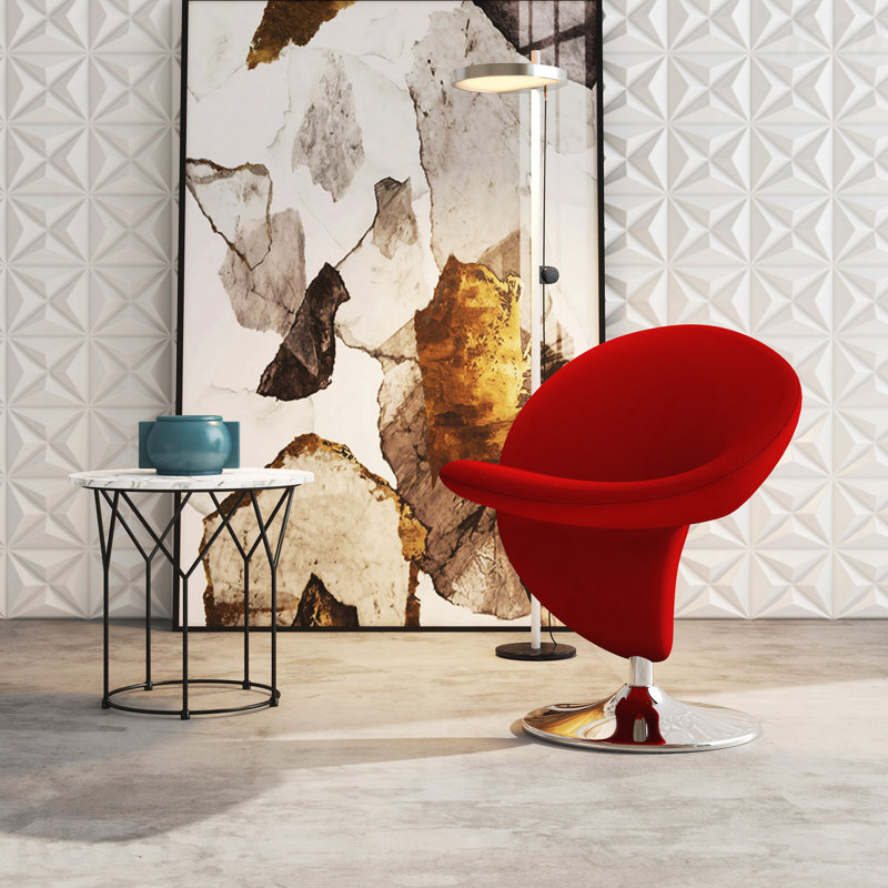 Fauteuil d'appoint décontracté à conception rotative pour patio extérieur, Rouge