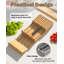 Cook N Home Basics Durable Wood Cutlery Holder, Knife Storage Block Organizer, Made of Rubber Wood, Polished Surface, Suitable for Drawers, 9-Slot