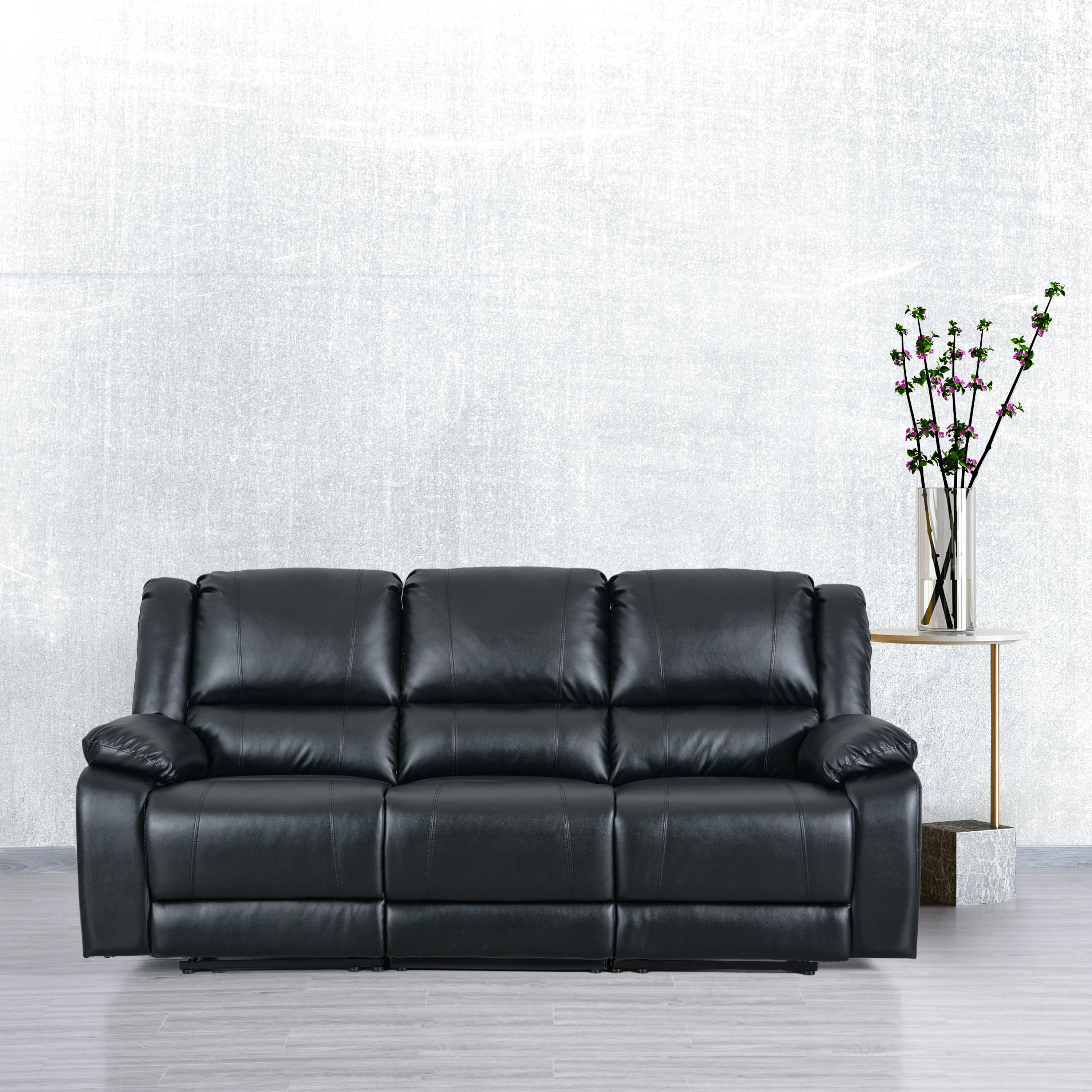 Hokku Designs Lasceau 82'' Faux Leather Reclining Sofa | Wayfair