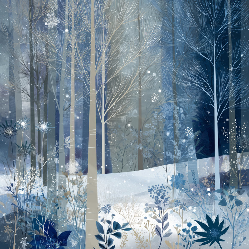 «Whispering Winter Grove», art mural sur toile tendue, 30 po x 30 po