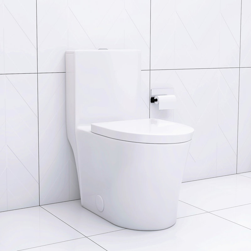 Toilette moderne avec chasse d'eau efficace et conception de cuve confortable, construction élégante et puissante, Blanc