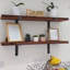 Lemieux Handcrafted Rustic Wooden Wall-Mounted Floating Shelves with Black L Brackets (Tudor Oak)-820627482