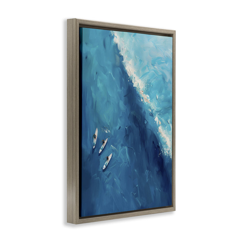 Cadre flottant Surfers & Wave, vue par LSR Design Studio, Cadre flottant orme Montalcino, H 25 po x l 17 po