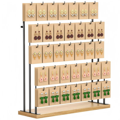 Jewelry Display For Vendors, Earring Display Stand For Selling, Necklace Display Holder For Selling, Earring Cards Organizer For Bracelets, Rings, Jewelry Towers, Original Wood