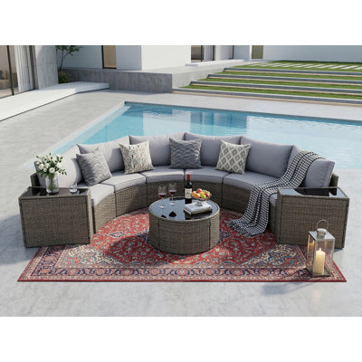 Canapé modulaire demi-lune pour l'extérieur